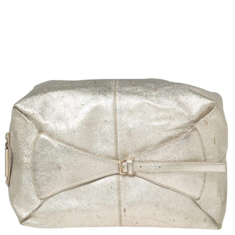 مملوكة مسبقًا Jimmy Choo Metallic Gold Leather Zip Hobo