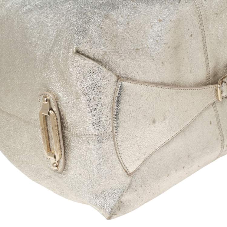 مملوكة مسبقًا Jimmy Choo Metallic Gold Leather Zip Hobo