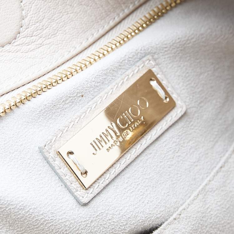 Pre Owned Jimmy Choo Beige Leather Large Charlie Tote