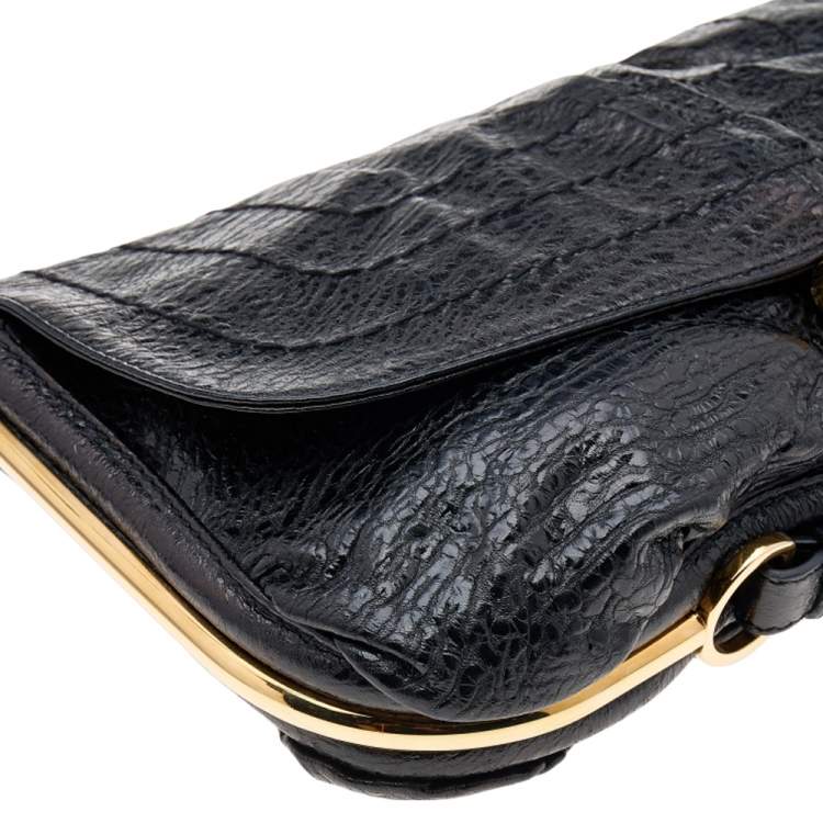 Pre Owned Jimmy Choo Black Leather Ayse Shoulder Bag