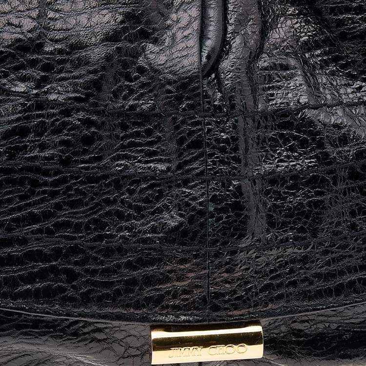 Pre Owned Jimmy Choo Black Leather Ayse Shoulder Bag