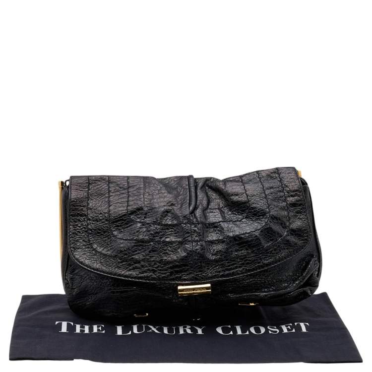 Pre Owned Jimmy Choo Black Leather Ayse Shoulder Bag