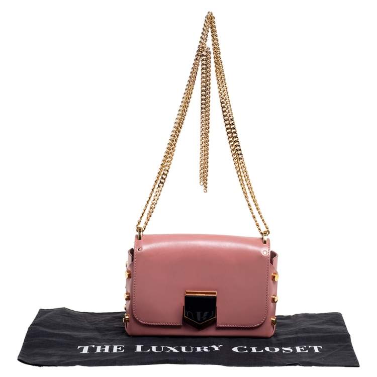 مملوكة مسبقًا Jimmy Choo Old Rose Leather Petite Lockett Crossbody Bag