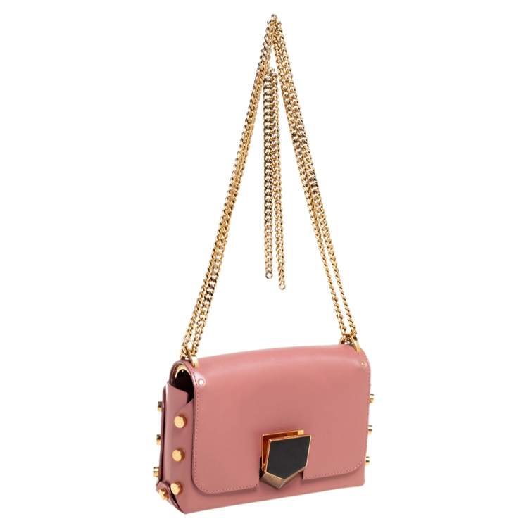 مملوكة مسبقًا Jimmy Choo Old Rose Leather Petite Lockett Crossbody Bag