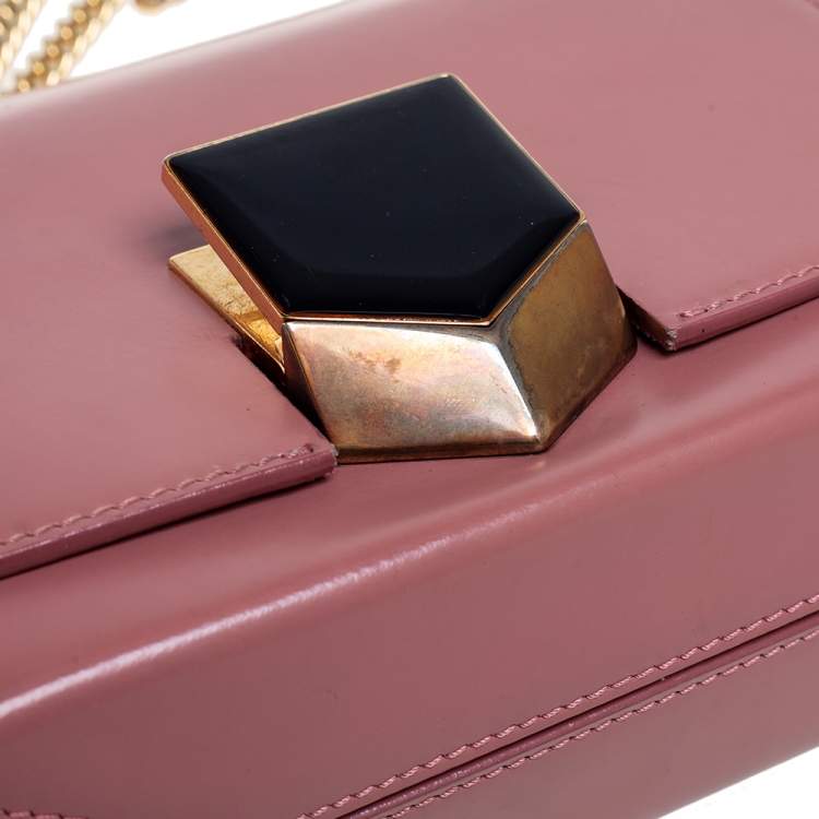 مملوكة مسبقًا Jimmy Choo Old Rose Leather Petite Lockett Crossbody Bag