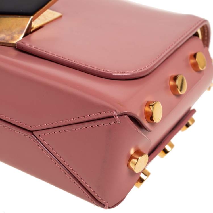 مملوكة مسبقًا Jimmy Choo Old Rose Leather Petite Lockett Crossbody Bag