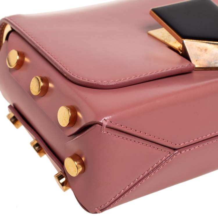 مملوكة مسبقًا Jimmy Choo Old Rose Leather Petite Lockett Crossbody Bag