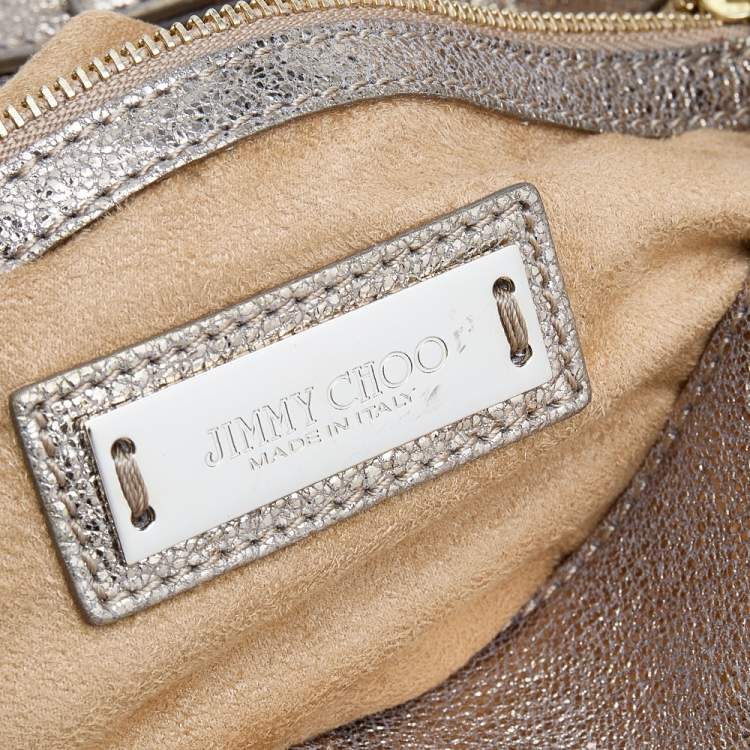 مملوكة مسبقًا Jimmy Choo Metallic Gold Leather Rebel Clutch Bag