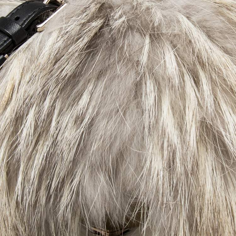 مملوكة مسبقًا Jimmy Choo White Mink Fur Lockett Chain Shoulder Bag