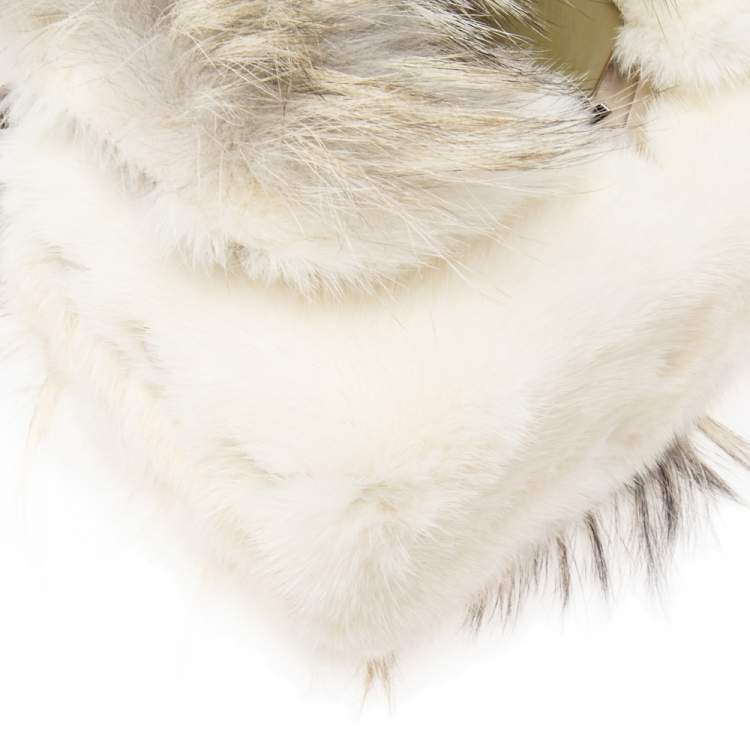 مملوكة مسبقًا Jimmy Choo White Mink Fur Lockett Chain Shoulder Bag