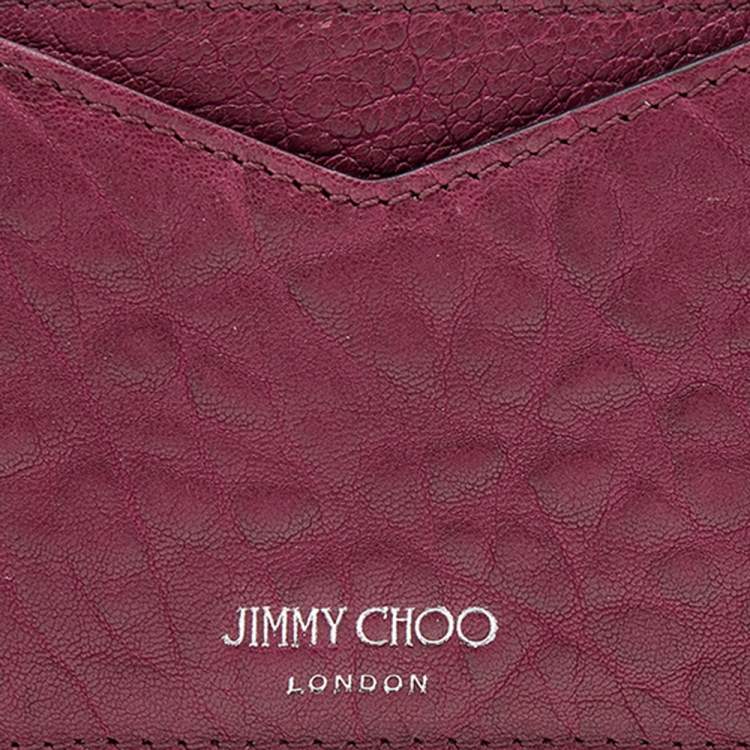 Pre Owned Jimmy Choo Red Leather Card Holder