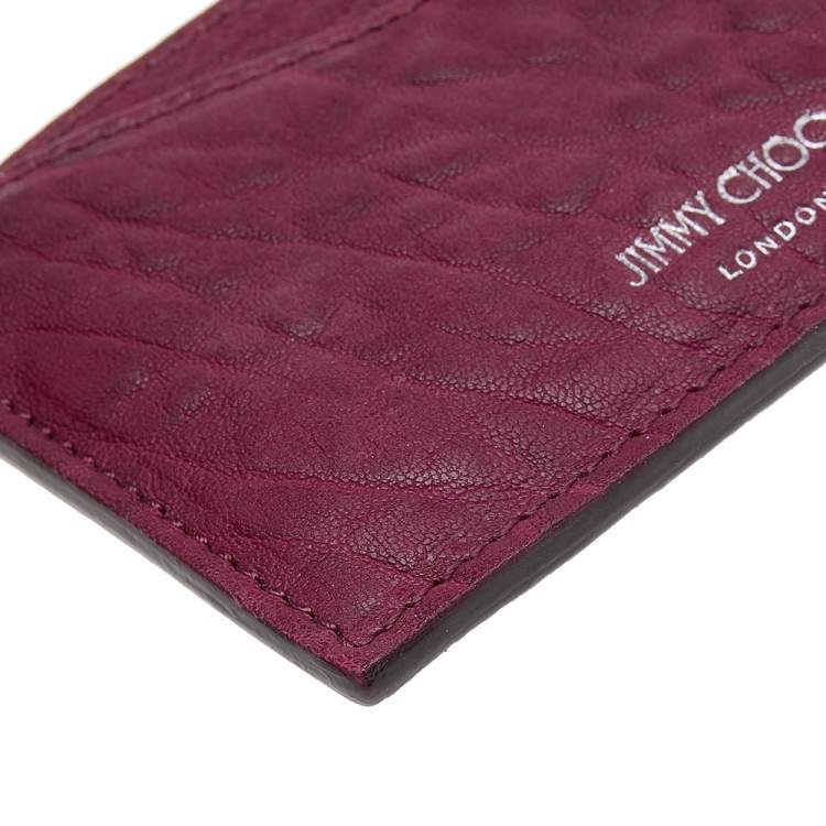 Pre Owned Jimmy Choo Red Leather Card Holder