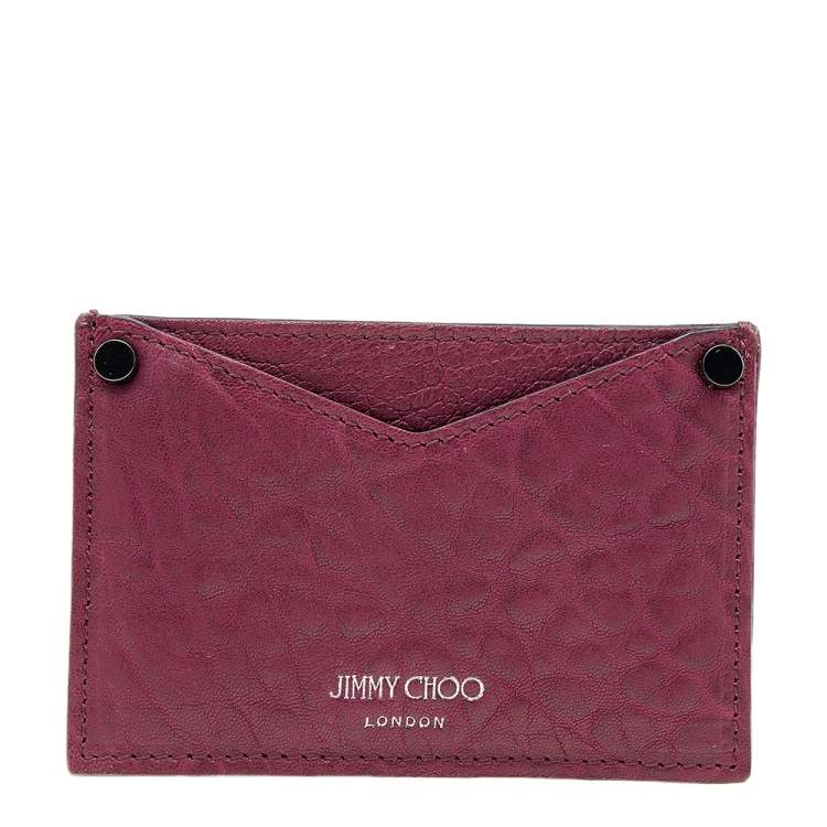 Pre Owned Jimmy Choo Red Leather Card Holder
