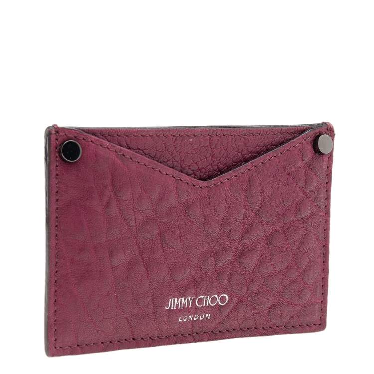 Pre Owned Jimmy Choo Red Leather Card Holder