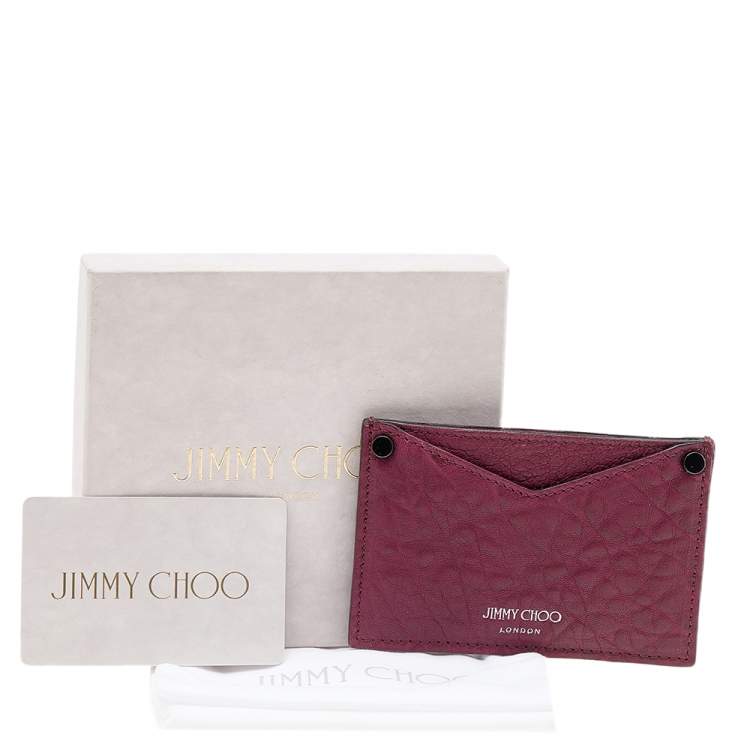 Pre Owned Jimmy Choo Red Leather Card Holder