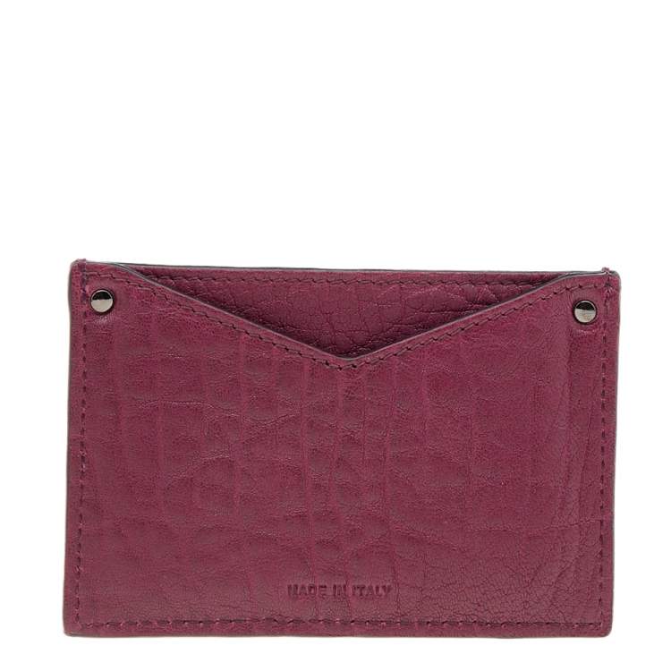 Pre Owned Jimmy Choo Red Leather Card Holder