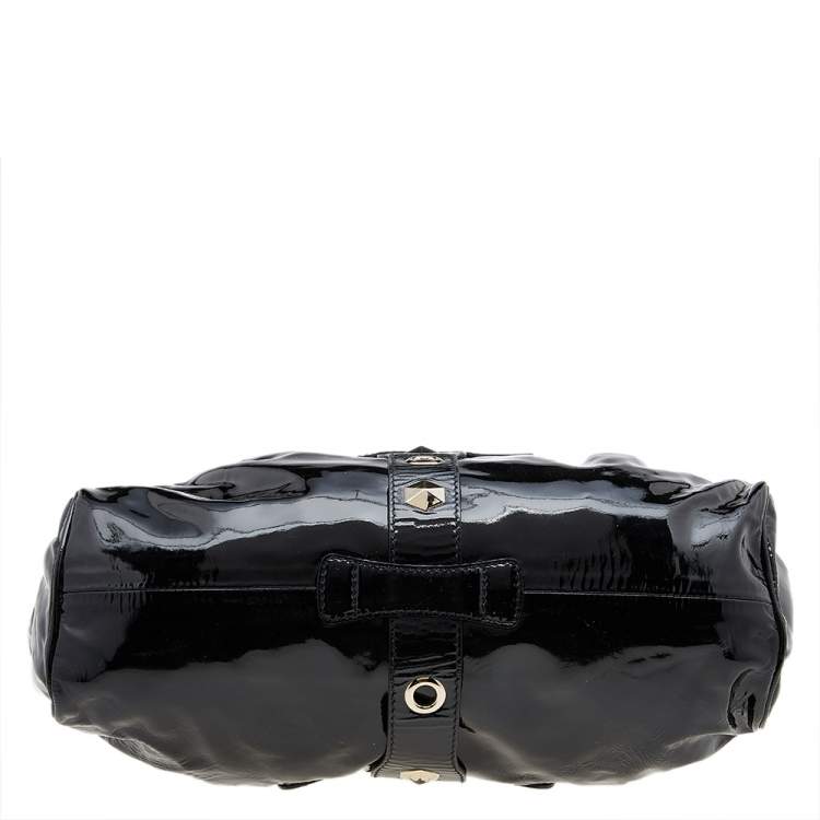 Pre Owned Jimmy Choo Black Patent Leather Riki Tote