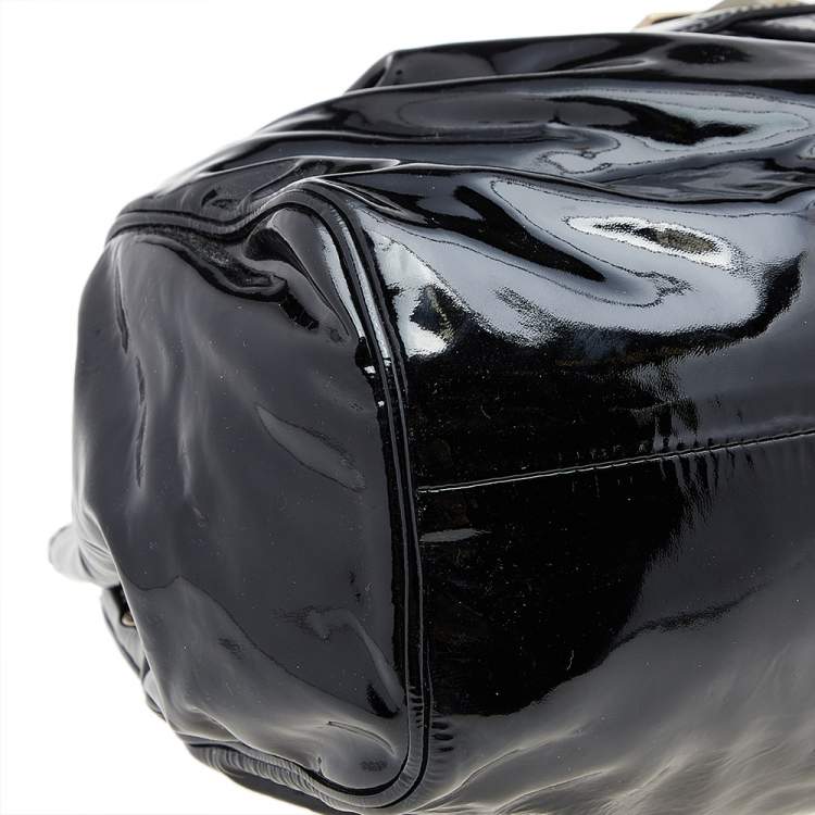 Pre Owned Jimmy Choo Black Patent Leather Riki Tote