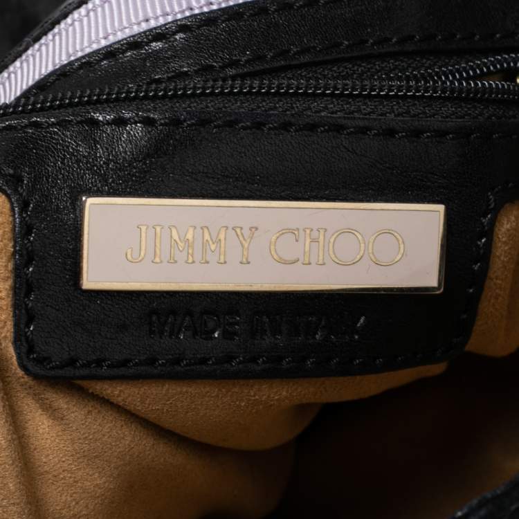 Pre Owned Jimmy Choo Black Suede and Leather Martha Clutch