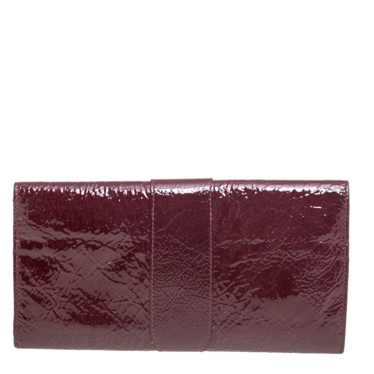 Pre Owned Jimmy Choo Burgundy Patent Leather Reese Clutch