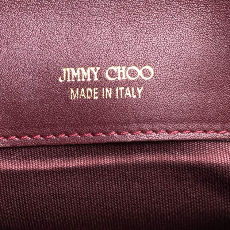 Pre Owned Jimmy Choo Burgundy Patent Leather Reese Clutch
