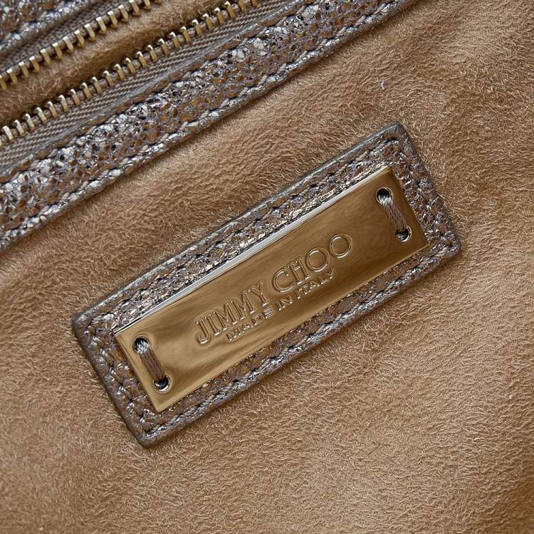 مملوكة مسبقًا Jimmy Choo Metallic Gold Leather Rebel Clutch Bag