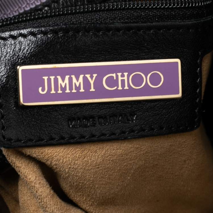 Pre Owned Jimmy Choo Black Leather And Suede Mona Tote