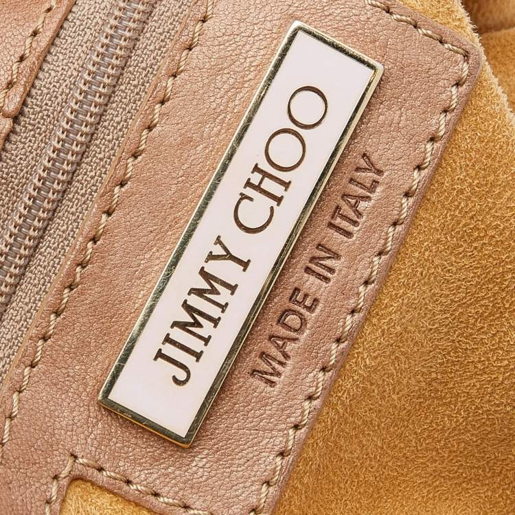 Pre Owned Jimmy Choo Brown Perforated Leather Bardia Shoulder Bag