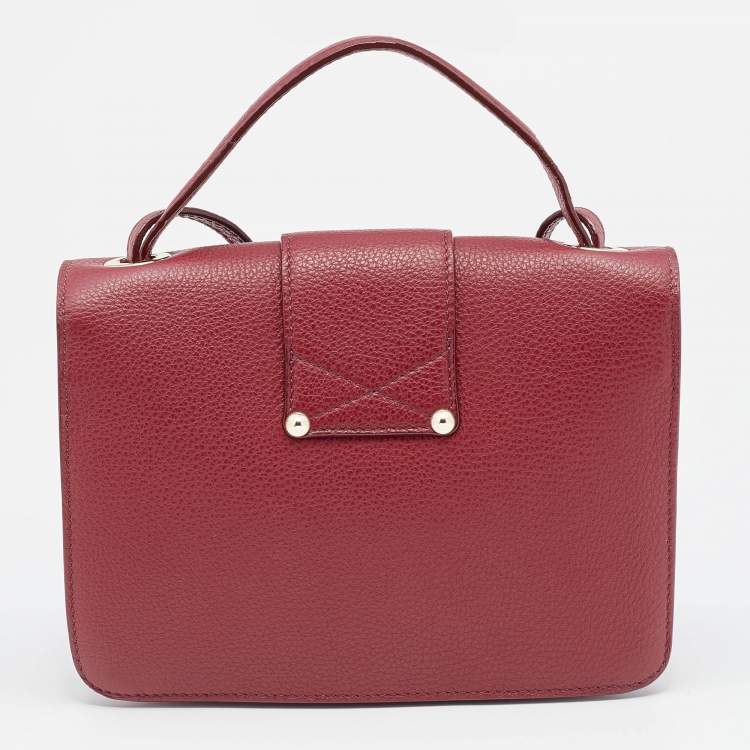 Pre Owned Jimmy Choo Red Leather Rebel Crossbody Bag