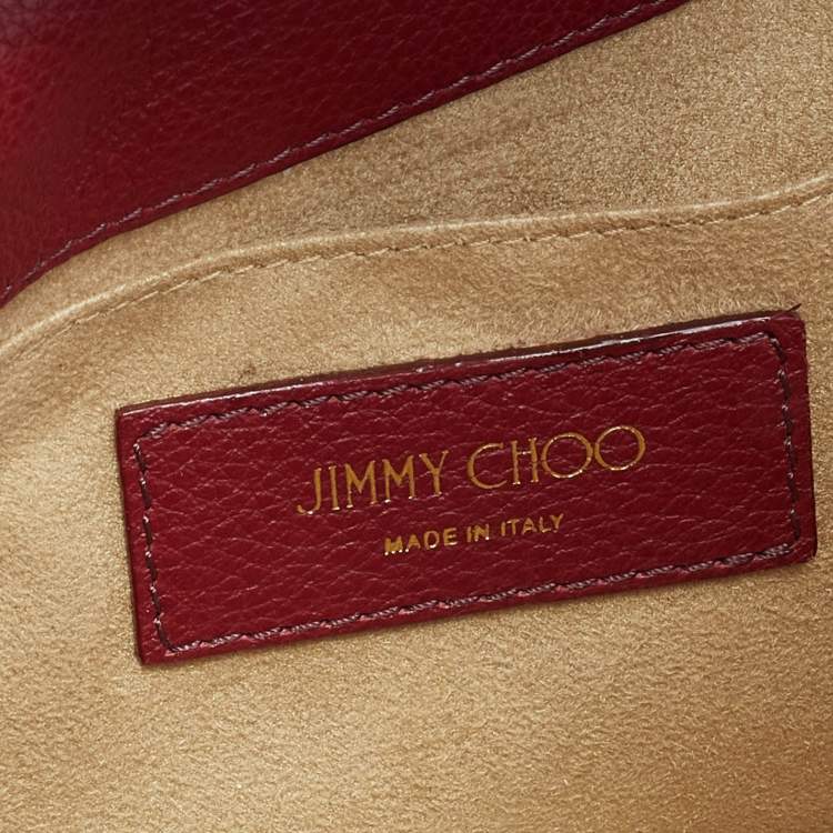 Pre Owned Jimmy Choo Red Leather Rebel Crossbody Bag