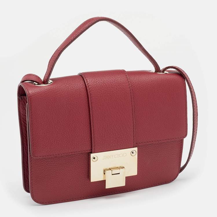 Pre Owned Jimmy Choo Red Leather Rebel Crossbody Bag
