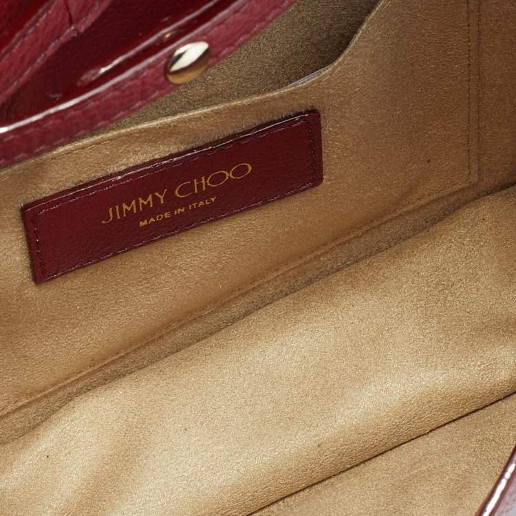 Pre Owned Jimmy Choo Red Leather Rebel Crossbody Bag