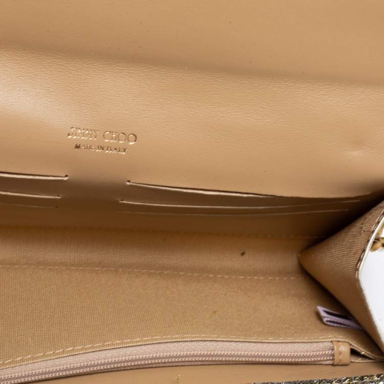 Pre Owned Jimmy Choo Gold/Silver Glitter Riane Clutch Bag