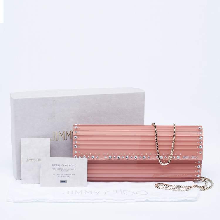 Pre Owned Jimmy Choo Pink Acrylic Sweetie Chain Clutch
