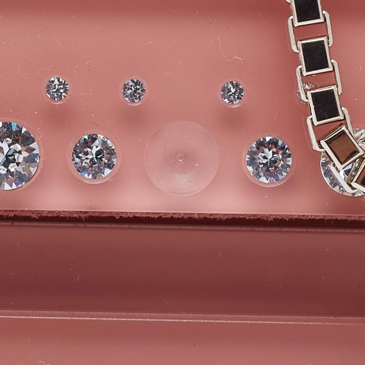 Pre Owned Jimmy Choo Pink Acrylic Sweetie Chain Clutch