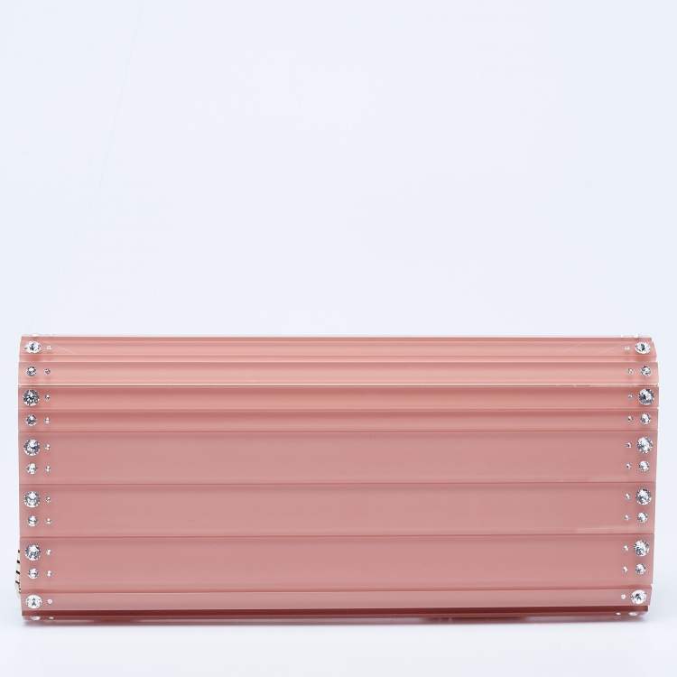 Pre Owned Jimmy Choo Pink Acrylic Sweetie Chain Clutch