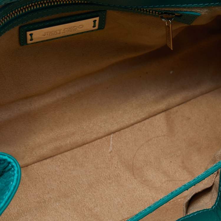 Pre Owned Jimmy Choo Sea Green Python Leather Rosalie Satchel