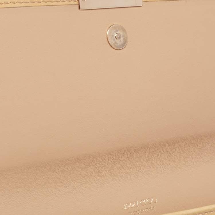 Pre Owned Jimmy Choo Butter Yellow Patent Leather Reese Clutch