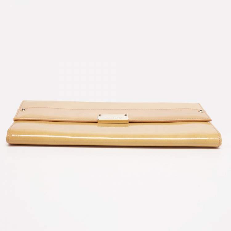 Pre Owned Jimmy Choo Butter Yellow Patent Leather Reese Clutch