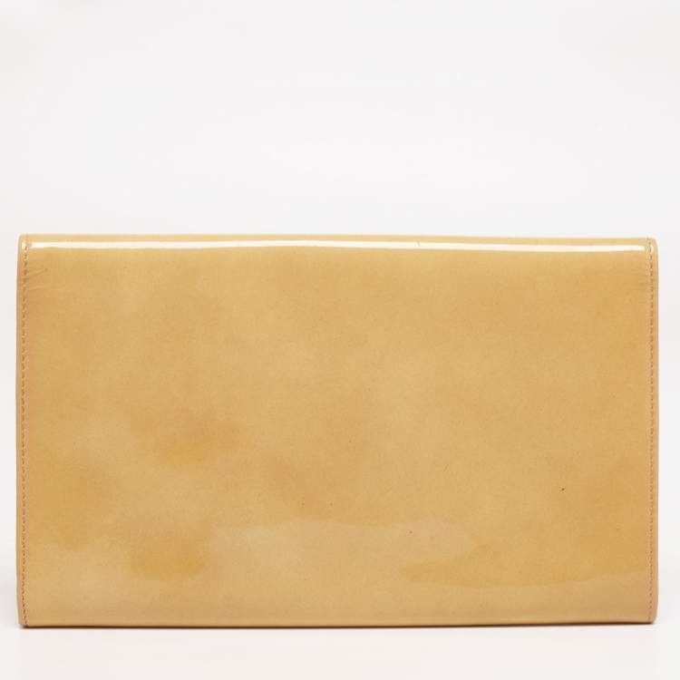 Pre Owned Jimmy Choo Butter Yellow Patent Leather Reese Clutch