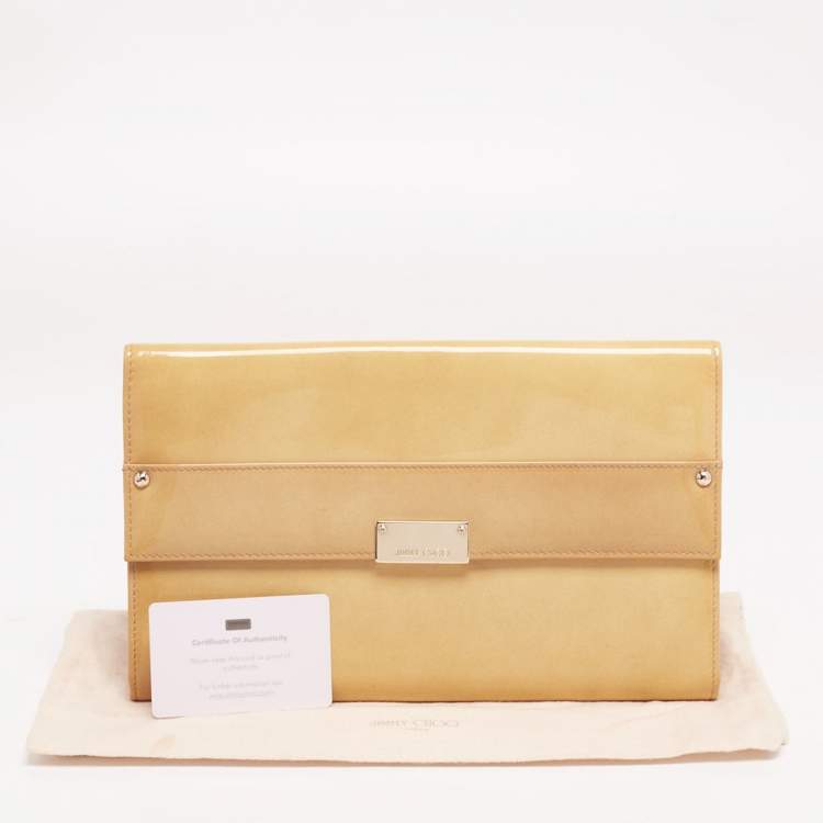 Pre Owned Jimmy Choo Butter Yellow Patent Leather Reese Clutch