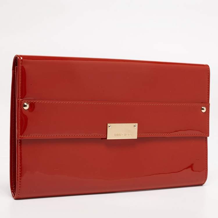 مملوكة مسبقًا Jimmy Choo Brique Patent Leather Reese Clutch