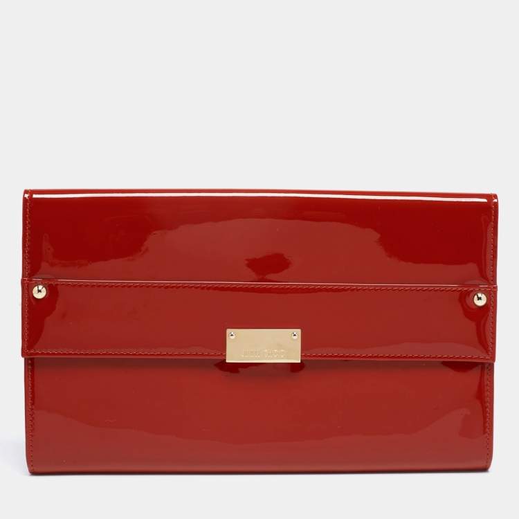 مملوكة مسبقًا Jimmy Choo Brique Patent Leather Reese Clutch