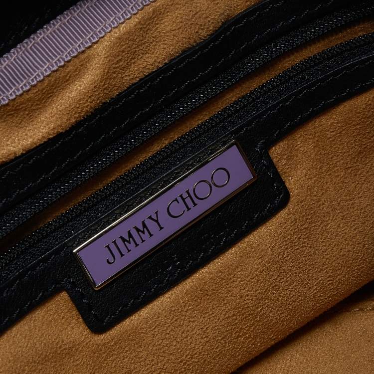 Pre Owned Jimmy Choo Black Crinkled Patent Leather Large Riki Tote Bag