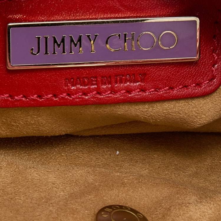 Pre Owned Jimmy Choo Red Leather and Suede Mahala Tote
