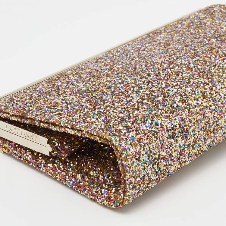 Pre Owned Jimmy Choo Multicolor Glitter Cayla Clutch