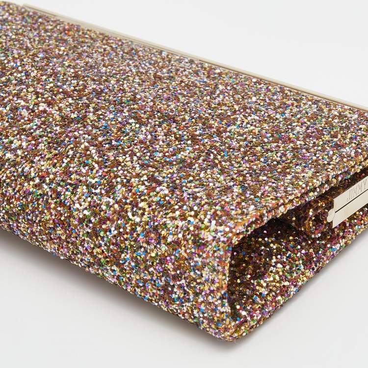 Pre Owned Jimmy Choo Multicolor Glitter Cayla Clutch