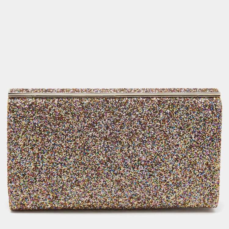 Pre Owned Jimmy Choo Multicolor Glitter Cayla Clutch