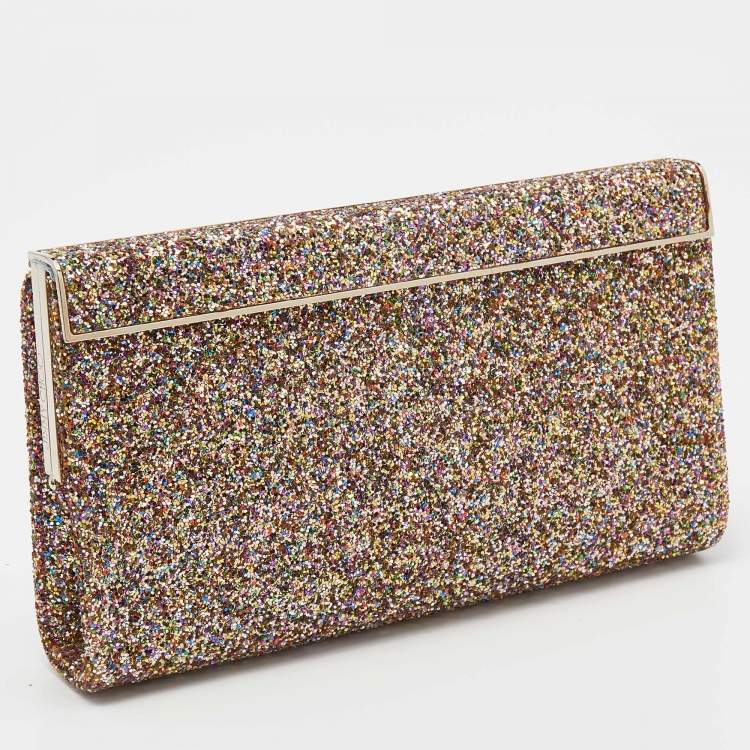 Pre Owned Jimmy Choo Multicolor Glitter Cayla Clutch