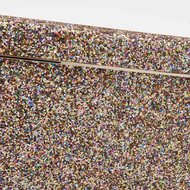 Pre Owned Jimmy Choo Multicolor Glitter Cayla Clutch